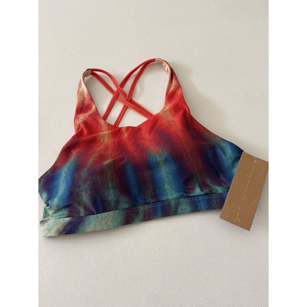Niyama Sol Mudra Bra Festival Tie Dye High Neck Strappy Sports Bra L/XL NEW